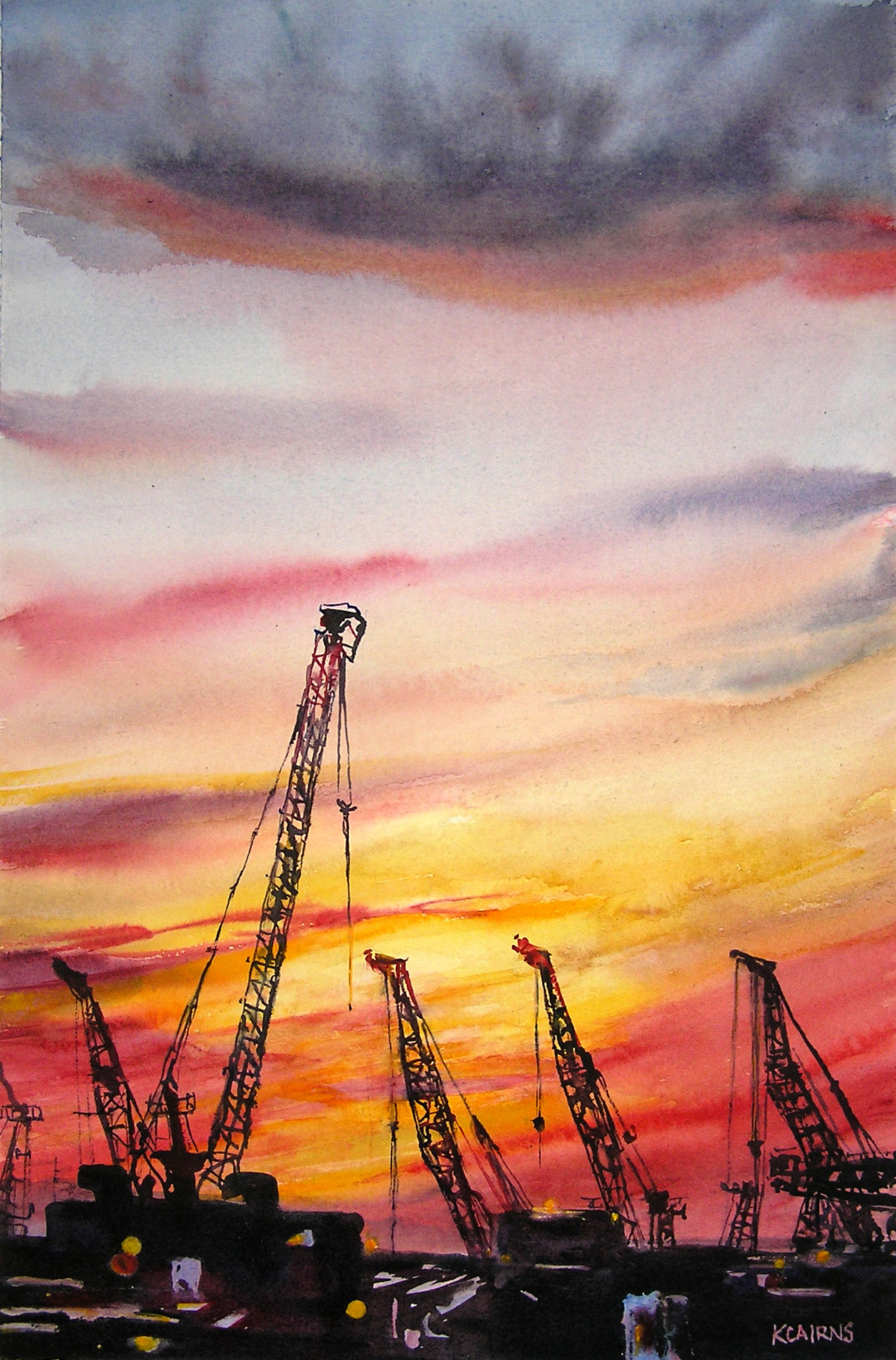 'Sunset Silhouettes, River Clyde' by artist Karen Cairns